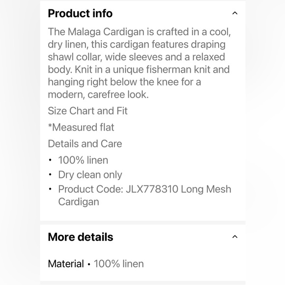 Málaga Cardigan Duster in Linen (Small) by Jarbo! - Picture 9 of 9